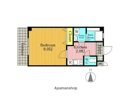 アルトピアーノ(1K/2階)の間取り写真