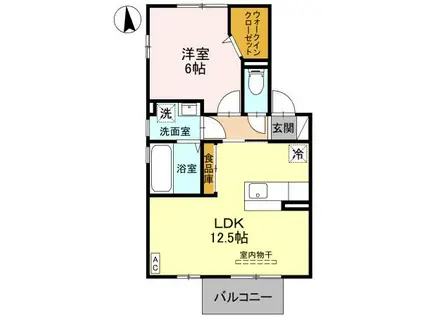 リビングタウン西大宮II(1LDK/2階)の間取り写真