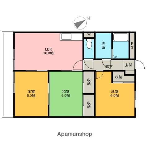 シャトレー坂田(3LDK/2階)の間取り写真
