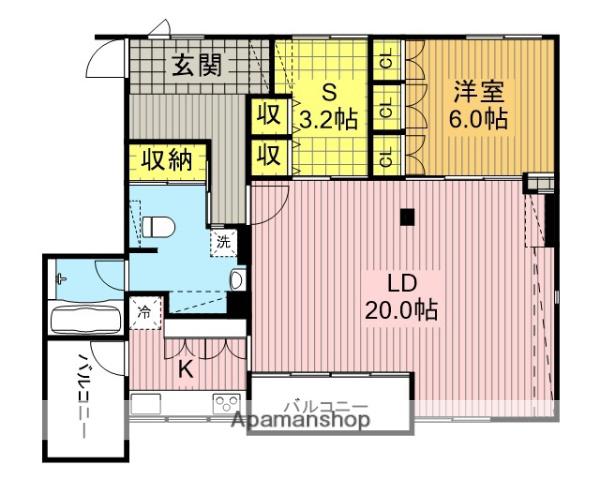 フォーサムハウスⅠ(1SLDK/2階)の間取り写真