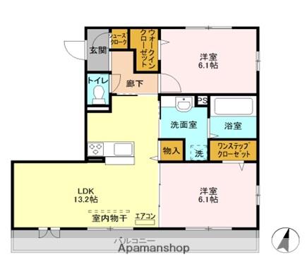 サニーフラットⅢ(2LDK/2階)の間取り写真