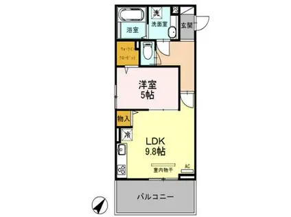 グラン・フィオーレ(1LDK/3階)の間取り写真