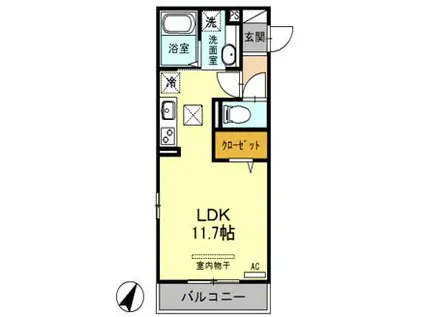 第8グリーンハイツ(ワンルーム/2階)の間取り写真