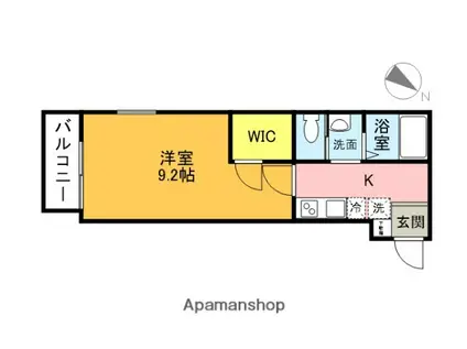 キャメル上尾仲町(1K/1階)の間取り写真
