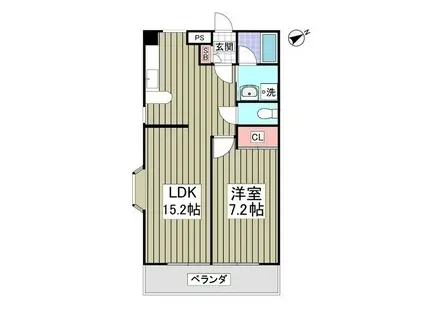 ファーストヒルズⅠ(1LDK/3階)の間取り写真