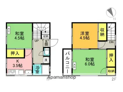 谷津１丁目テラスハウス(3K)の間取り写真