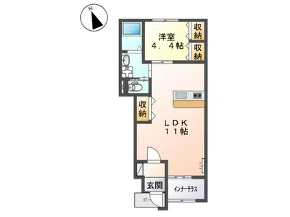 アスタナ(1LDK/1階)の間取り写真