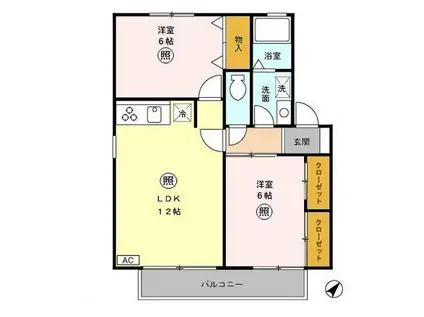プリマベーラ C(2LDK/1階)の間取り写真