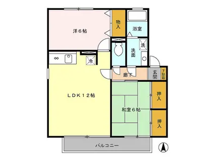 ハイツサンバレー(2LDK/1階)の間取り写真