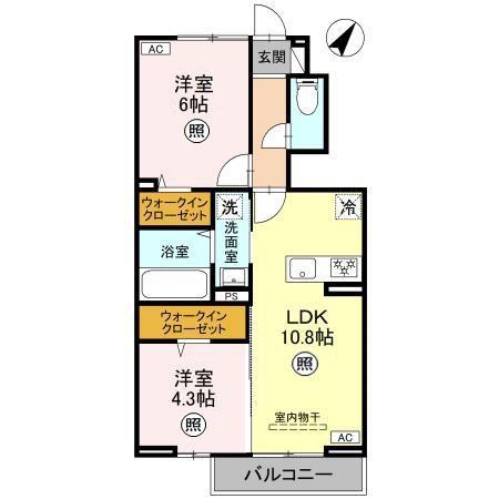 CLASSEUM桶川泉 V(2LDK/1階)の間取り写真
