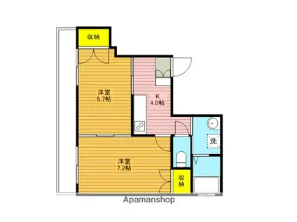 コスメハウス(2K/3階)の間取り写真