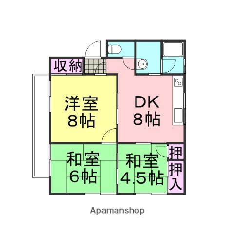 オータムA・B(3DK/1階)の間取り写真