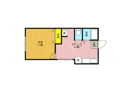 シティハイム浅間台(1DK/2階)の間取り写真