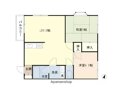 メゾン栄(2LDK/2階)の間取り写真