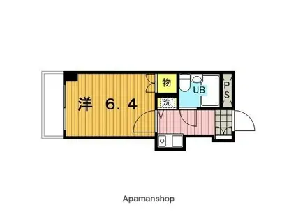 コスモスパジオ浦和常盤(1K/4階)の間取り写真