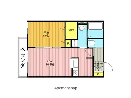 YSフラット(1LDK/2階)の間取り写真