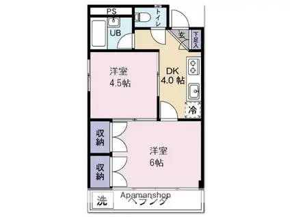 サンシティ原山(2K/2階)の間取り写真