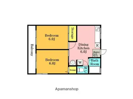 シティハイムファミリア(1LDK/2階)の間取り写真