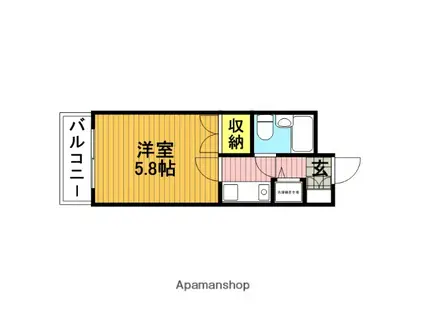 ジョイフル浦和(ワンルーム/1階)の間取り写真