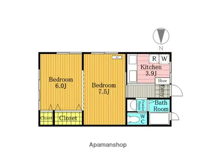 コーポトキワ(3K/1階)の間取り写真