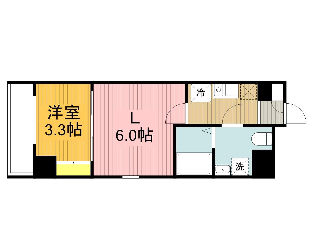 アクシーズタワー浦和岸町Ⅲ(1DK/9階)の間取り写真