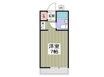 メリッサ(ワンルーム/2階)の間取り写真