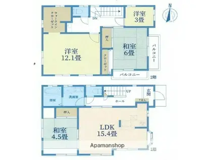 京浜東北・根岸線 浦和駅 徒歩15分 2階建 築31年(4LDK)の間取り写真