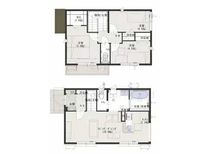 埼京線 南与野駅 徒歩13分 2階建 築3年(3LDK)の間取り写真