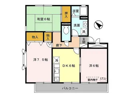 ヴァンベール冨士(3DK/2階)の間取り写真