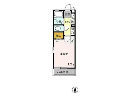 パークサイドMOGI(1K/2階)の間取り写真