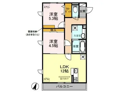 ティサージュ(2LDK/2階)の間取り写真