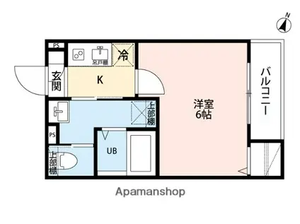ルリアズール南与野(1K/1階)の間取り写真