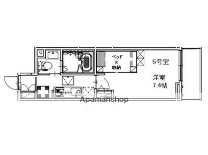 アクシーズ南浦和(1K/3階)の間取り写真