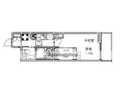 アクシーズ南浦和(1K/1階)の間取り写真