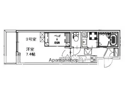 アクシーズ南浦和(1K/1階)の間取り写真
