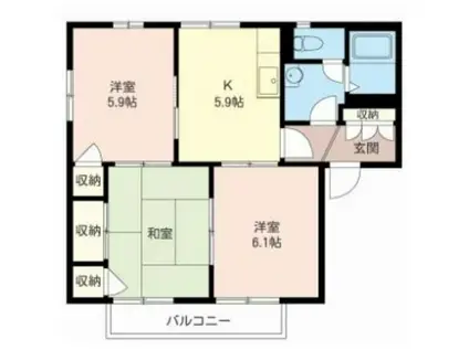 トーマスハウス(3K/1階)の間取り写真