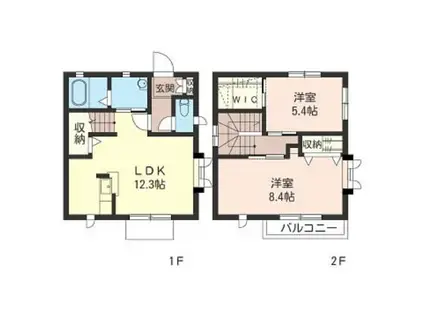 京浜東北・根岸線 浦和駅 バス乗車時間:7分 北原山バス停で下車 徒歩2分 2階建 築24年(2LDK)の間取り写真