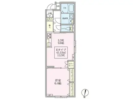 スカイルーチェ南浦和(1LDK/1階)の間取り写真