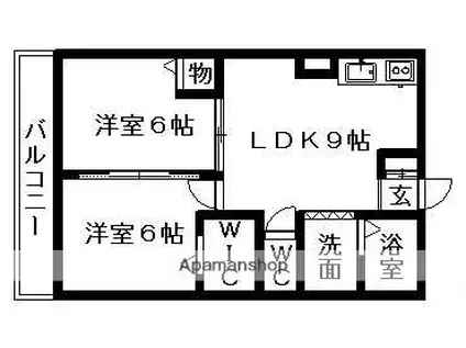 ハイム領家(2DK/2階)の間取り写真