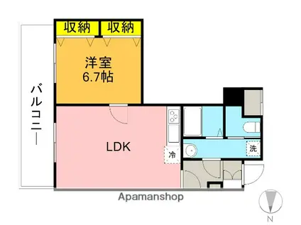 ミラコリーヌ浦和(1LDK/2階)の間取り写真