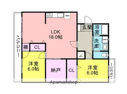 土呂ラポールレジデンス(2SLDK/1階)の間取り写真