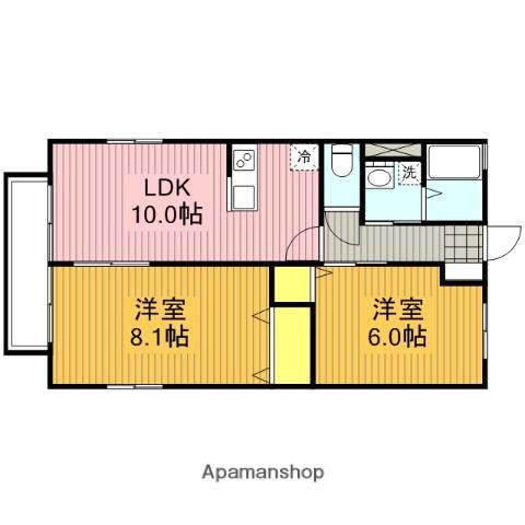 シティハイムパイン(2LDK/2階)の間取り写真