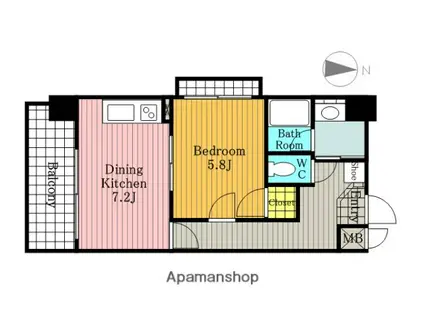 ロイヤルパーク日進(1DK/2階)の間取り写真