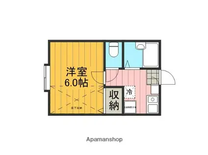 モンシャトー宮原H棟(1K/1階)の間取り写真