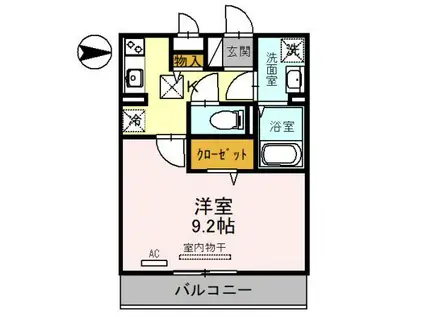FLORESTA日進(1K/2階)の間取り写真