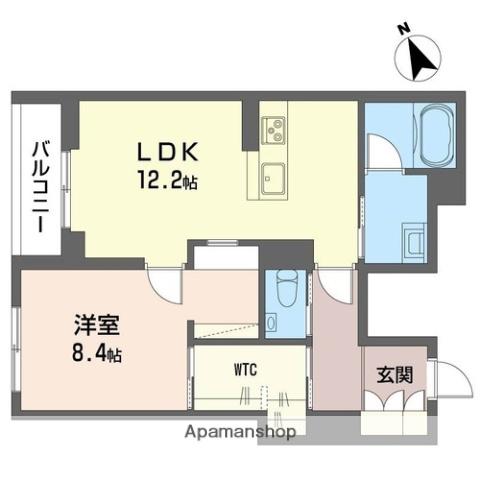 ルシオル(1LDK/1階)の間取り写真