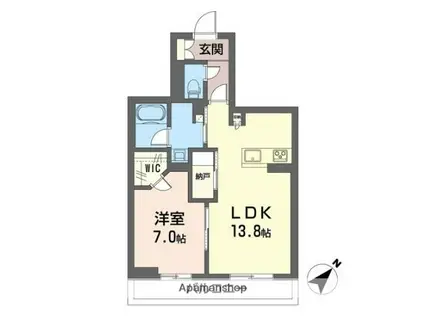 グランシャンブル(1LDK/3階)の間取り写真