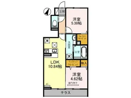 キャトルセゾン(2LDK/1階)の間取り写真