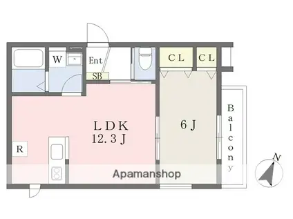 デュシット宮原(1LDK/1階)の間取り写真