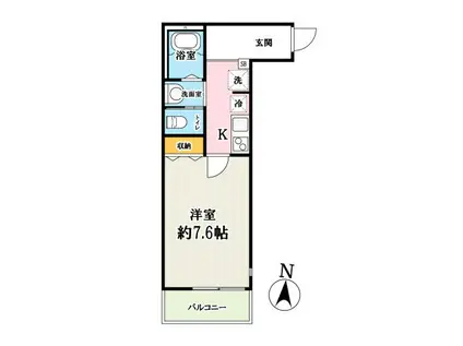 レザン東大成(1K/1階)の間取り写真